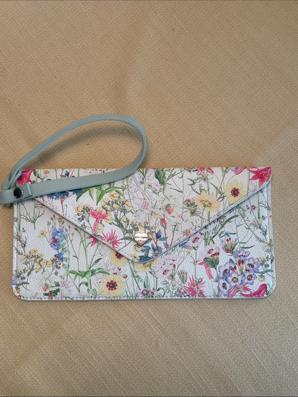 Betsy Johnson Floral Vegan Leather Wristlet